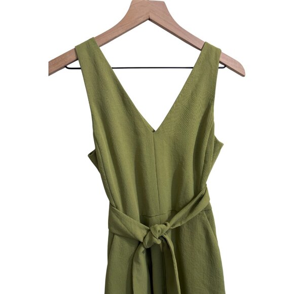 Aritzia Wilfred Ecoulement Jumpsuit Sleeveless Open Back Waist Tie Green size 4 - Picture 8 of 9